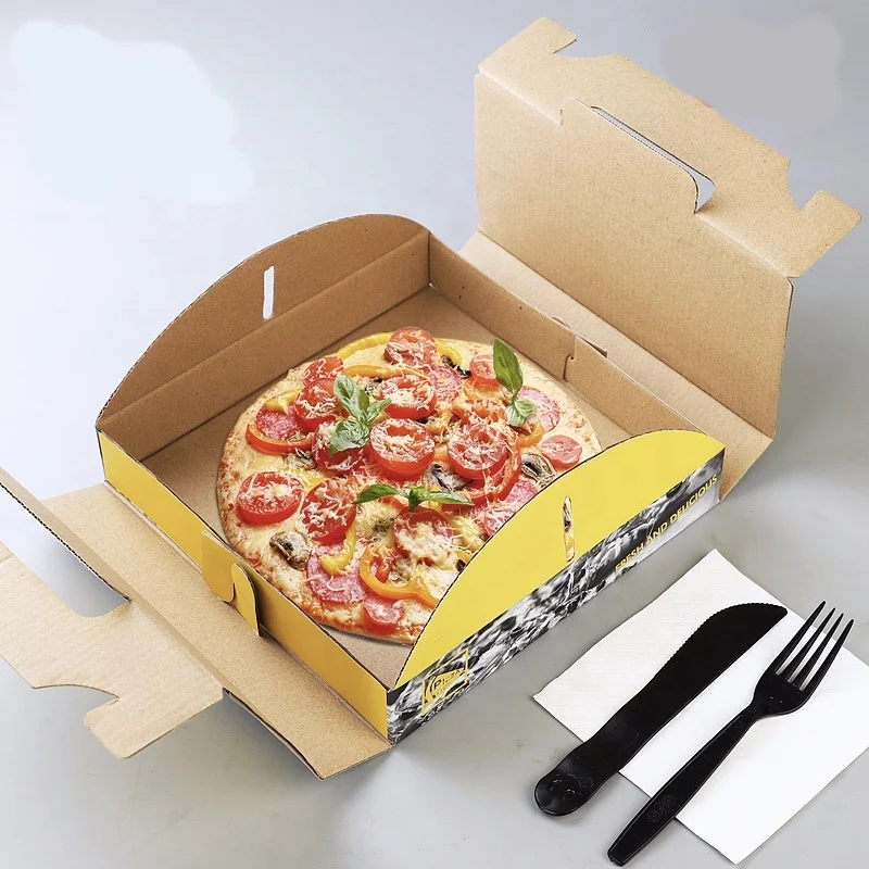 Customized productTo go compostable pizza box with handle logo