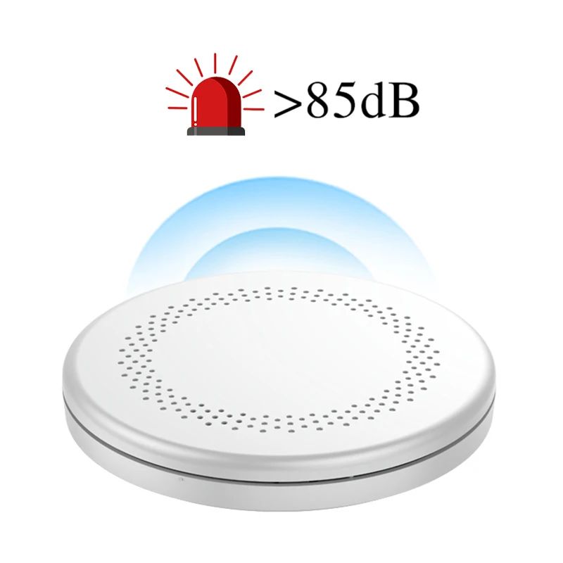 Ultra-Thin Design WiFi Function Tuya Smart Safety Smoke Detector Kitchen Sound Alarm Fire Sensor Alert Device