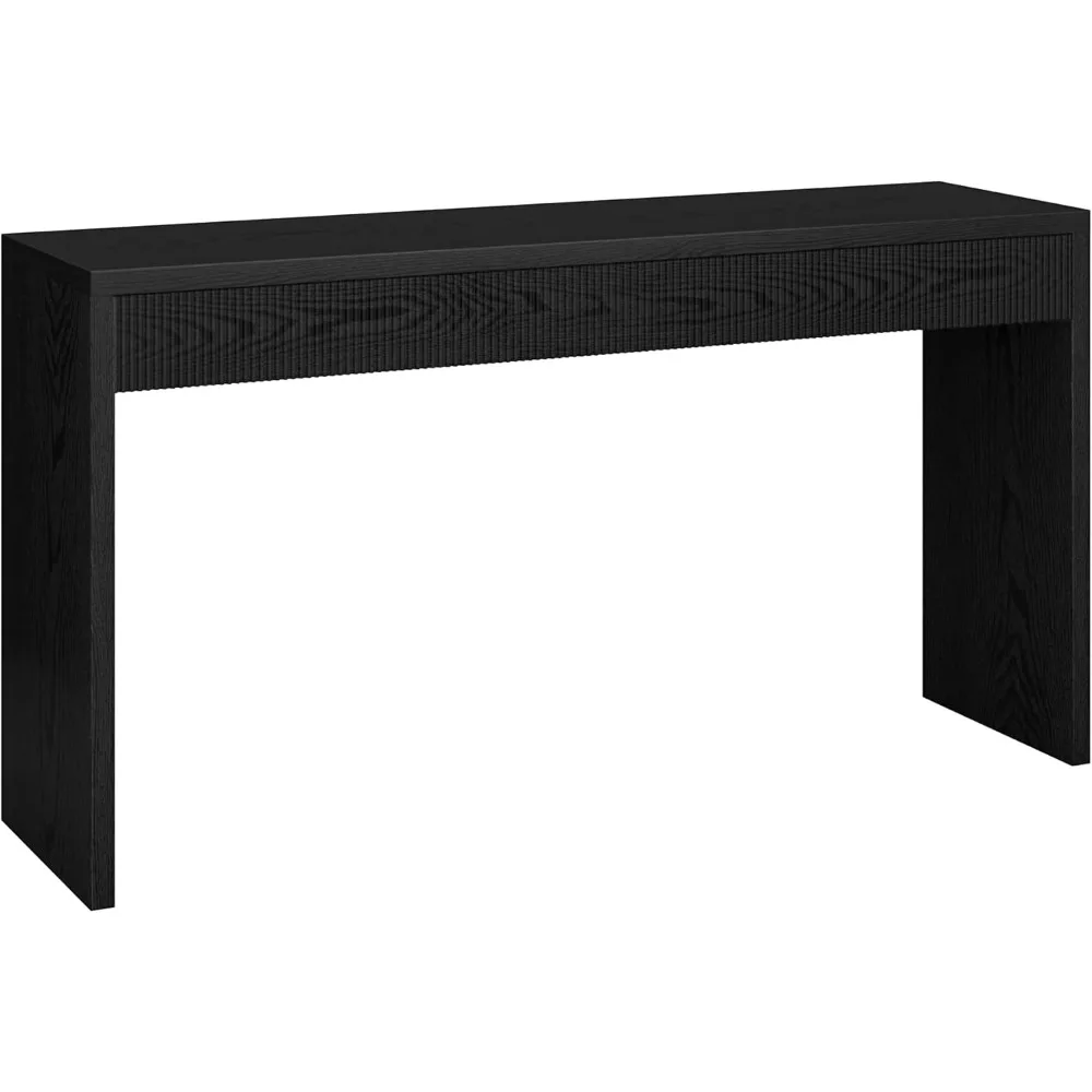 

Henn&Hart 55" Wide Rectangular Console Table in Natural Black, for Home, Living Room, Bedroom, Entertainment Room, Office