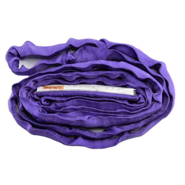 1t 2600lbs Purple Double Layer Soft Eslinga Lifting Webbing Textile Polyester Round Sling