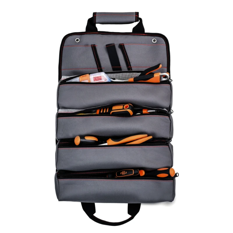 

Прочная складная сумка для инструментов — Органайзер для инструментов из ткани Оксфорд, универсальное решение для хранения в гараже для механиков/электриков/плотников