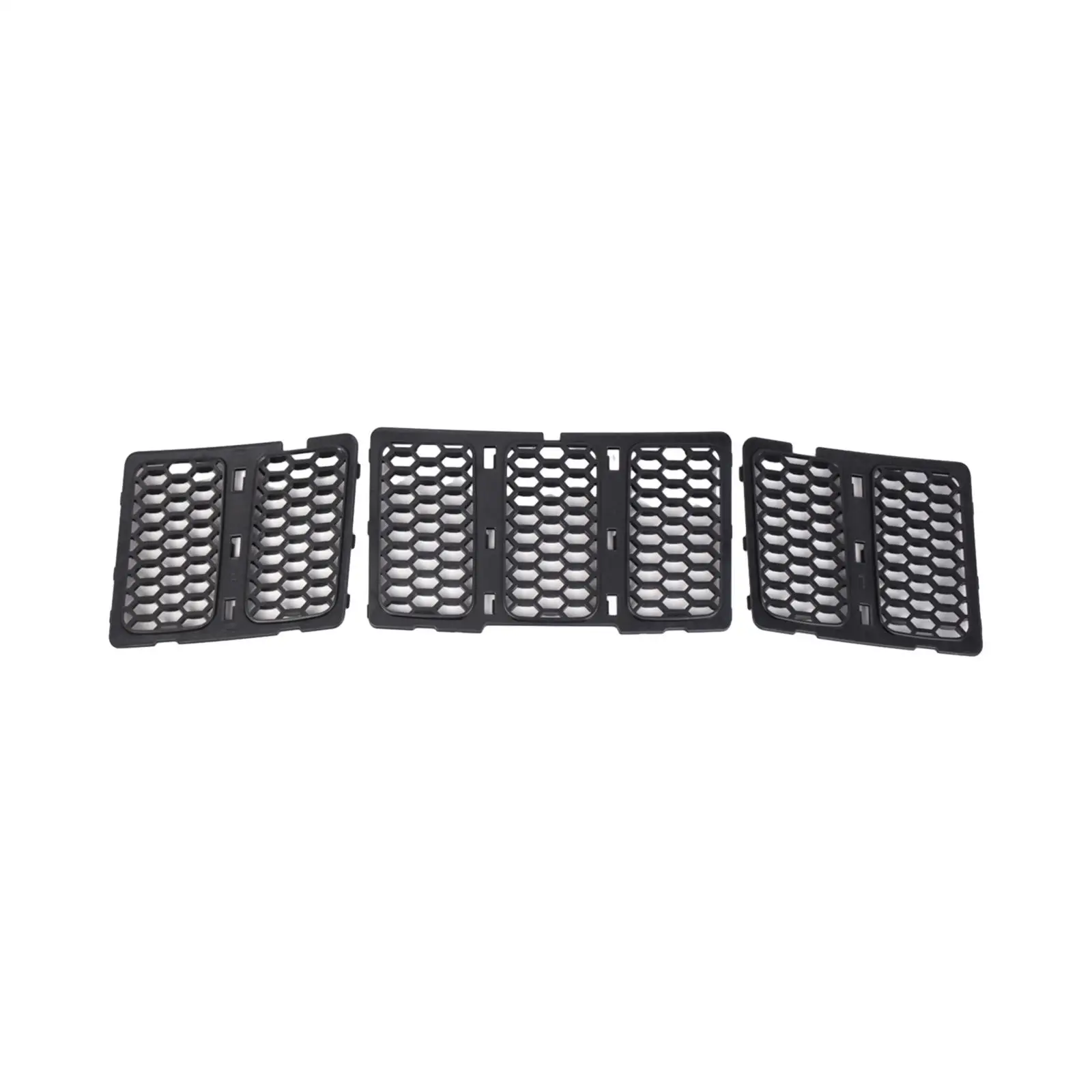 3 Pieces Honeycomb Grille Inserts 68143073AC 68143074AD Black High Performance for Jeep Grand Cherokee 2014-2016 Accessory