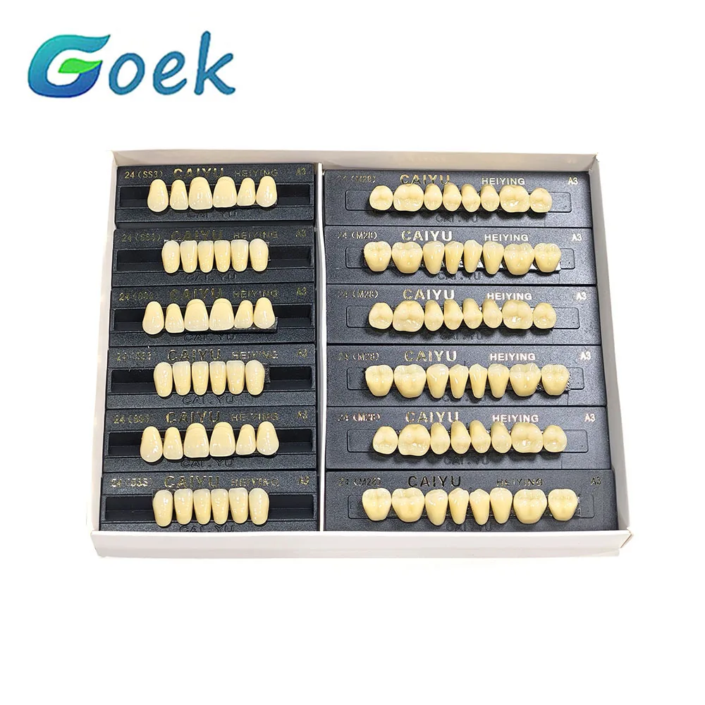 84/96 Pcs/Box Dental Nano-tech Synthetic Resin Teeth Full Mouth/Anterior/Posterior 2 Layers A2 A3 Dentistry Denture Materials