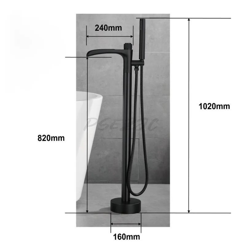 Faucet Barrel Edge Wooden Barrel Column Basin Shower Faucet Hotel Floor Standing Showerhead Copper Floor Standing Bathtub