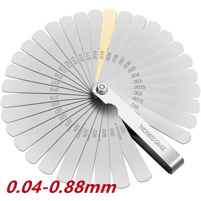 17/20/32 Blades Feeler Gauge Metric Gap Filler 0.04-0.88mm Thickness Gage Tool For Motorcycle valve Measurement