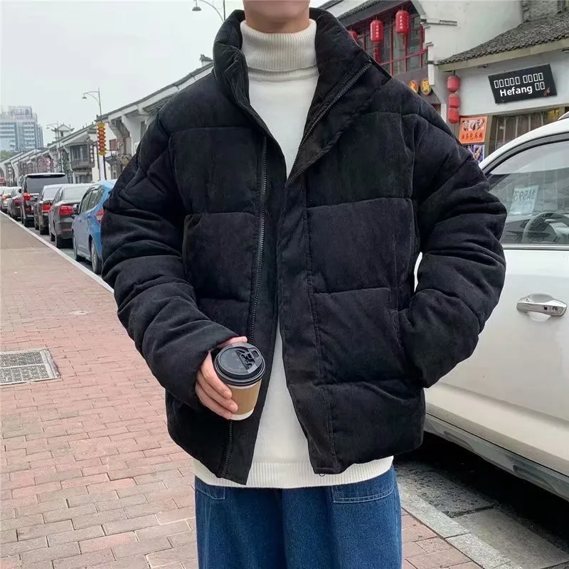 الرجال القطن Jaet الوقوف الياقة العصرية العلامة التجارية معطف الشتاء الدافئة سروال قصير ملابس خارجية Thiened طويل فضفاض صالح Sle #1