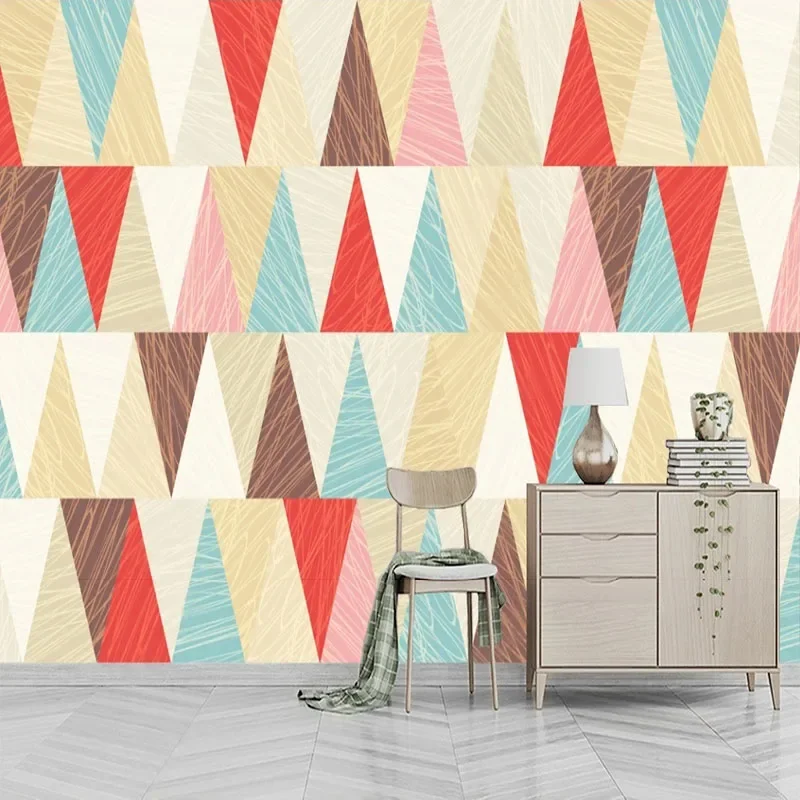 

Custom 3D Wallpaper Modern Minimalist Geometric Triangle TV Background Wall Mural Painting Papel De Parede Tapety Fresco Tapiz