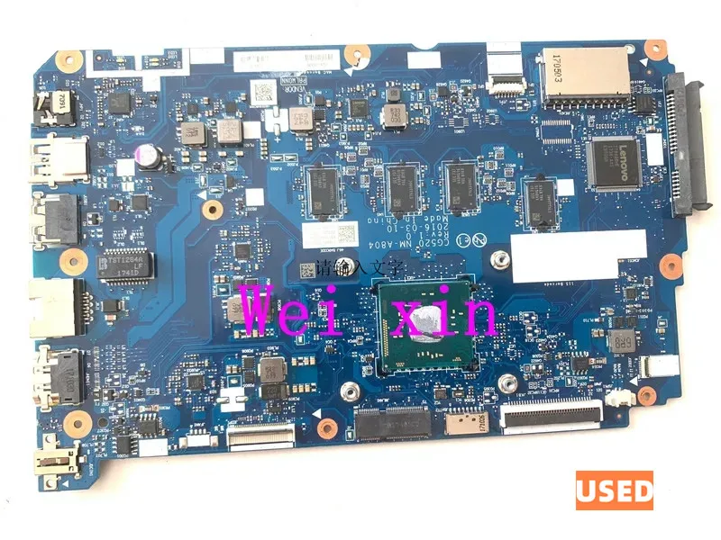 nm-a804-d'occasion-convient-a-la-carte-mere-d'ordinateur-portable-lenovo-ideapad-110-15ibr-n3060-4g-ram-100
