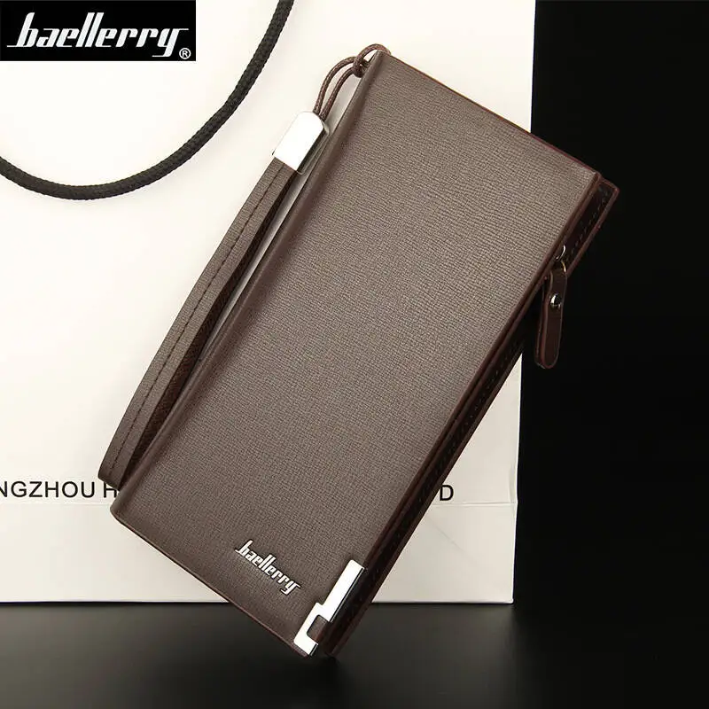 Baellerry New Long Men Wallets Large Capacity Card Holder High Quality Zipper Male Purse Multi-function Wallet For Men