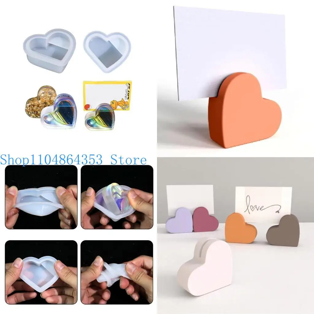 

652F Business Card Holder Resin Mold Heart Silicone Mold Desktop Ornaments Mold