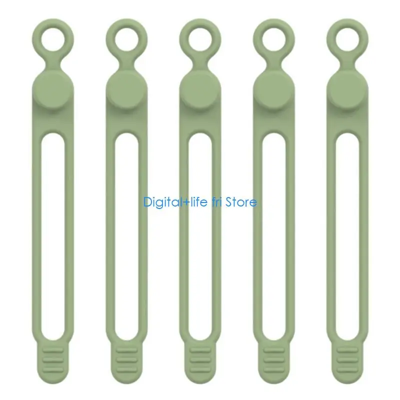 E06D Long Reusable Cable Tie Silicone Cable Straps Cord Tie Cable Cord Wire Organizers for Home Office Travel