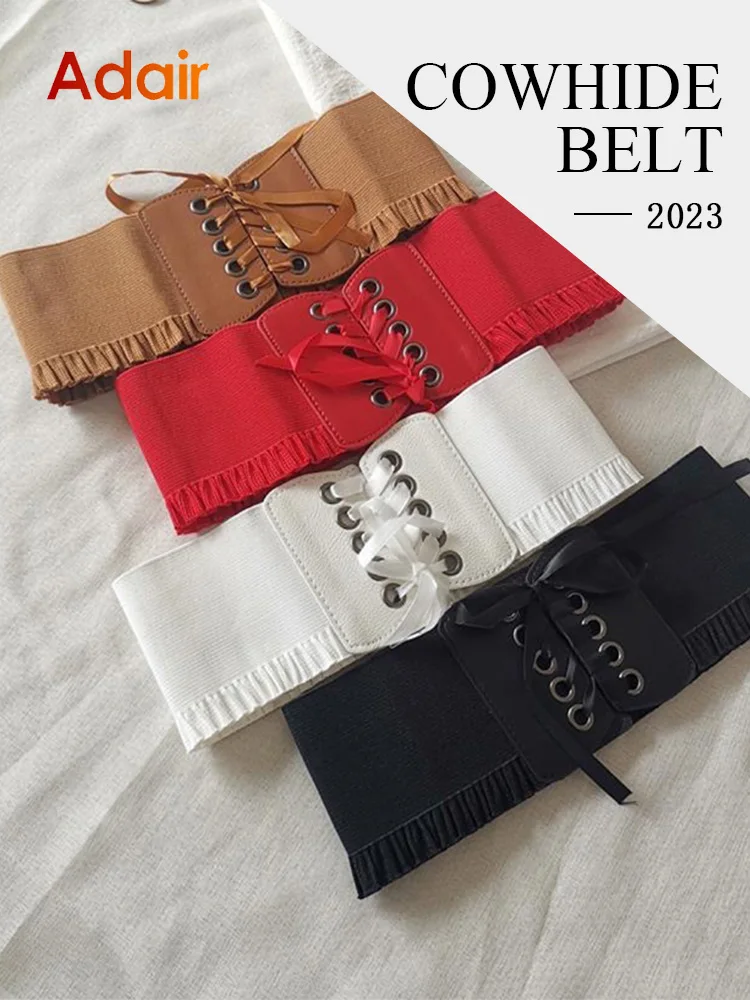 Breiter Gürtel für Frauen hochwertige Mode Korsett Bund elastische Gürtel für Frauen Luxusmarke weiße Stretch hosen gürtel dt075 – Detail 1