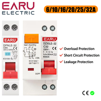 DPNL 230V 50/60Hz RCBO MCB 1P+N 6KA Residual Current Differential Automatic Circuit Breaker Over Current Leakage Protection