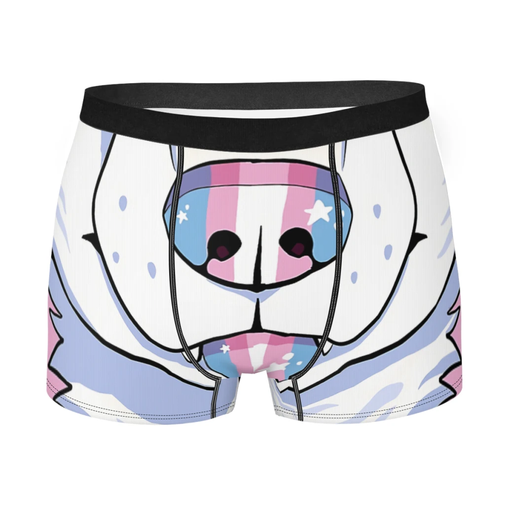 

Trans Flag LGBT+ Pride White Canine Maw LGBT Underpants Breathbale Panties Male Underwear Comfortable Shorts Boxer Briefs