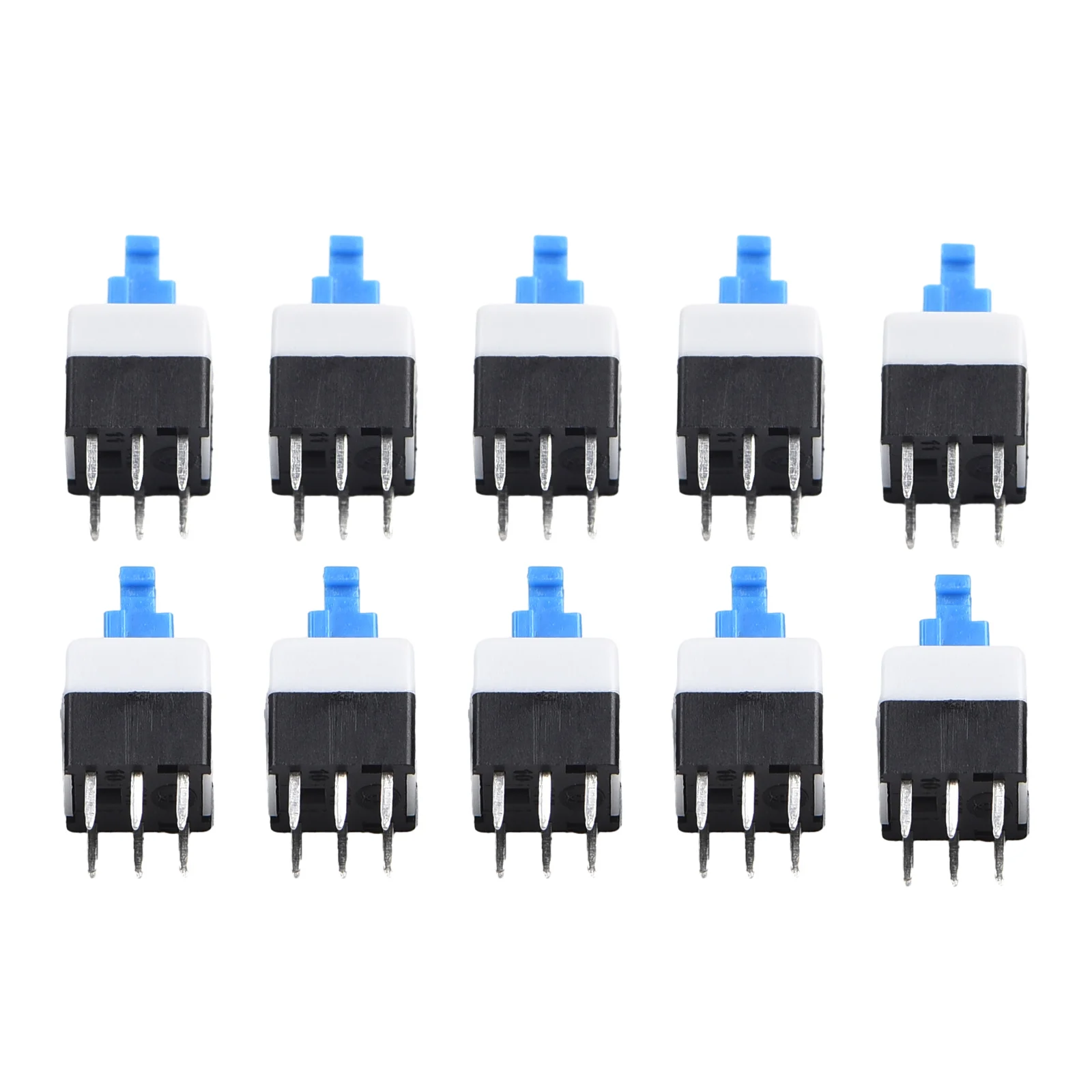 10PCS Tactile Push Button Switches with Self Locking Function 6 Pin Design for DIY Electronics and Automation Systems