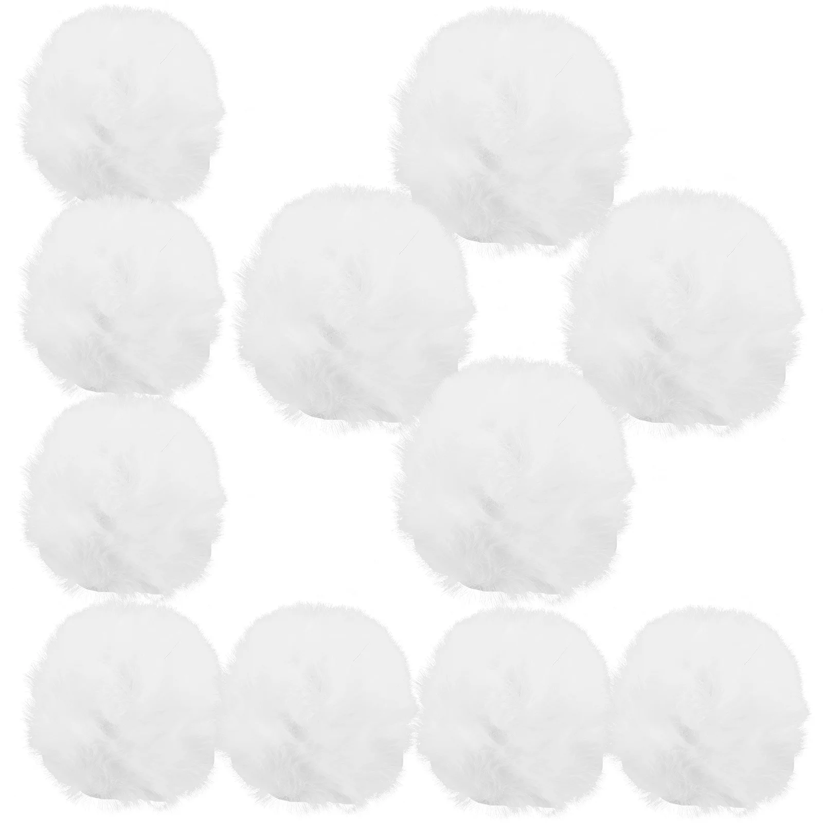 10 Pcs Christmas Fake Fur Ball Accessories Bunny Tail for Women Room Rabbit White Costume Pompom