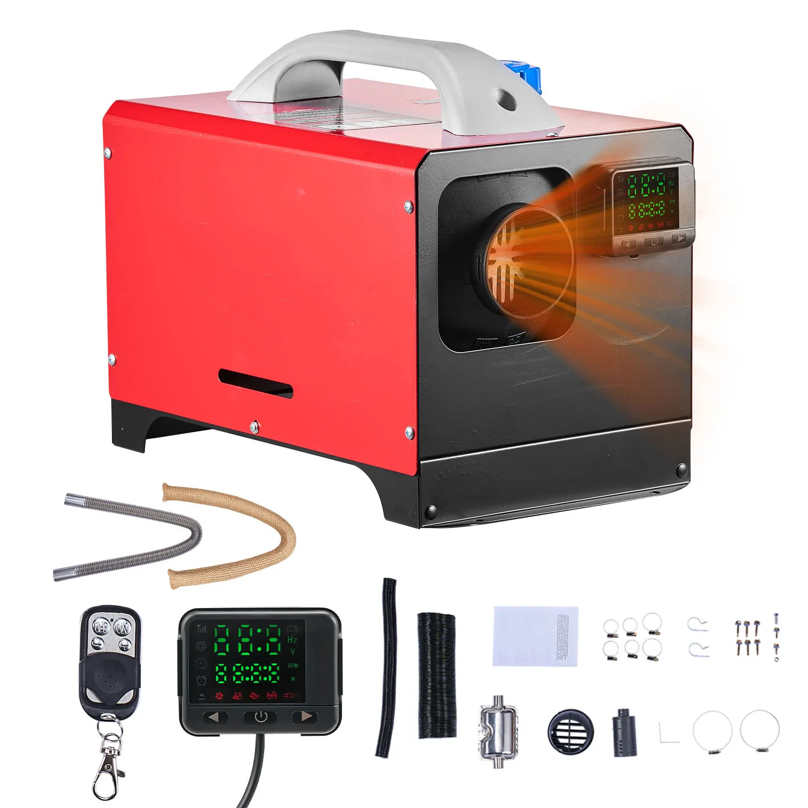 SucceBuy Chauffage d'air diesel 8KW DC12-24V Chauffage de stationnement diesel avec télécommande et annonce vocale, pour camping-car, camion, camping-car