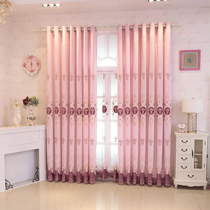 

Custom Size European Embroidered Coffee Luxury Curtains for Living Room Bedroom Window Blackout Valance Tulle Valance 1pc