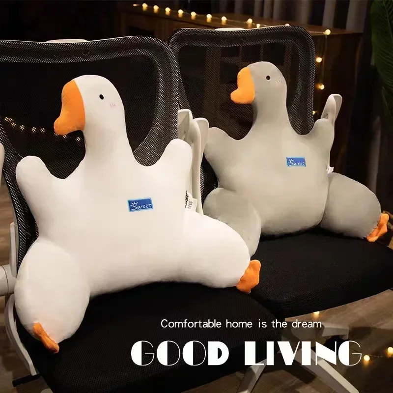 Cartoon White Goose Cute Cushion Back Cushion Waist Cushion Long Sitting Waist Support Back Cushion