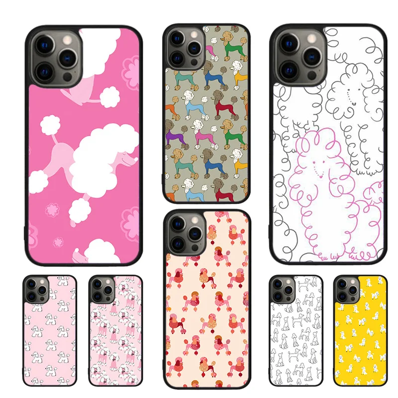 Poodles cartoon Girly Cute Phone Case For iPhone 16 15 14 11 12 13 mini Pro  XR XS MAX Plus coque Cover Shell