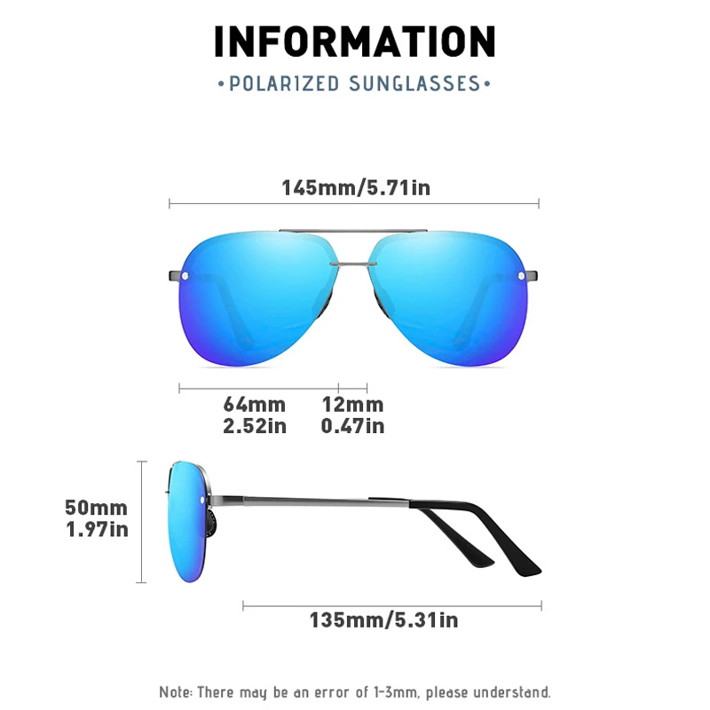 VCKA New Fashion Magnetic Interchangeable Myopia Sunglasses Men's Driving Polarized Glasses Prescription Custom Eyewear -0.5~6.0