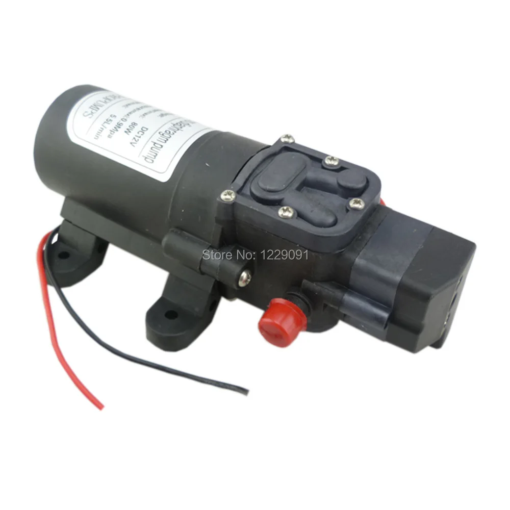 DC 12V 24v High Pressure Diaphragm Self Priming water Pump 80W 130PSI 5.5L/Min