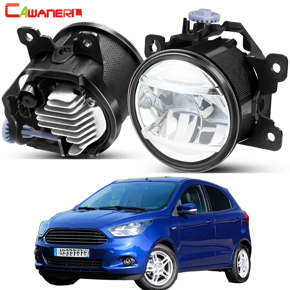 2 Pieces 30W 4000LM Upgrade LED Fog Light Assembly Car Front Bumper Fog Driving Lamp For Ford Figo Ka+ Ka 2015 2016 2017 2018