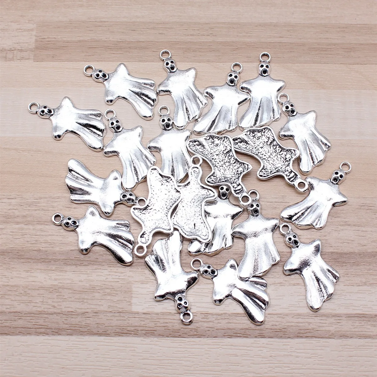 IFOCUS 20pcs/Lot Ghost Charms For DIY Jewelry Making Zinc Alloy 14x27mm/0.55x1.06inch