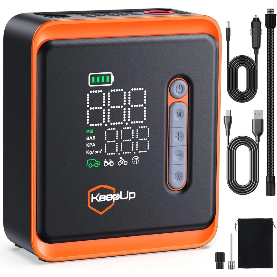 ضاغط هواء محمول لإطارات السيارات EBikes الدراجات النارية والدراجات والكرات مضخة هواء لاسلكية قابلة لإعادة الشحن مع 150 رطل لكل بوصة مربعة عالية Pr