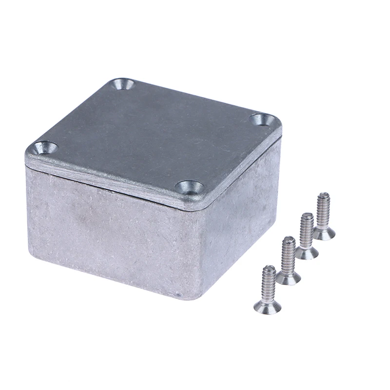 1PC Silver 5*5*3cm Aluminium Enclosure Electronic Diecast Stompbox Project Box 1590LB