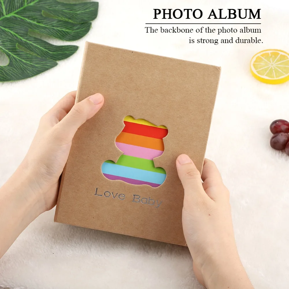 Holds 100 Photos Photo Album Insert Page Design Durable Backbone Picture Storage Hollow Design 5.51x7.09in Picture Album