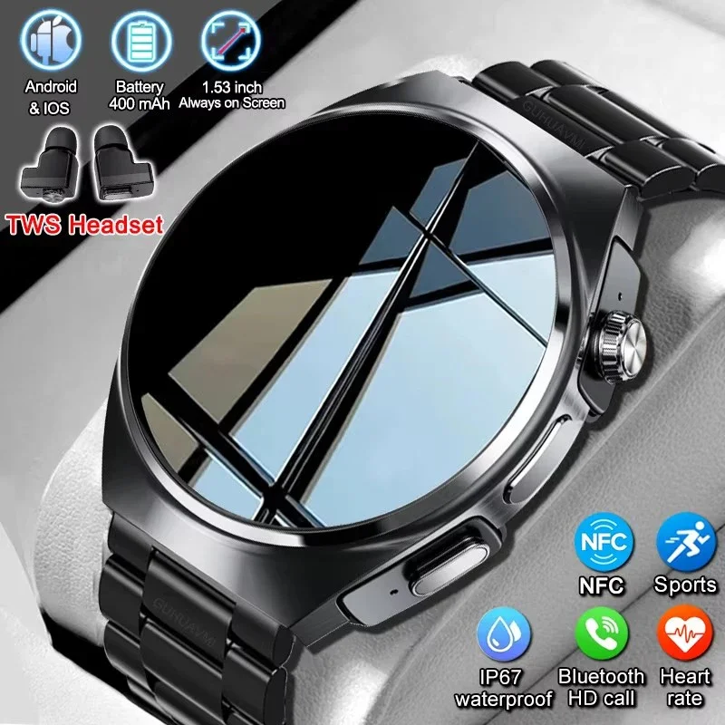 

New 2 in 1 TWS Smart Watch With Earbuds GT Smartwatch Bluetooth Earphones Heart Rate Blood Oxygen Monitor Sports Smart Watches
