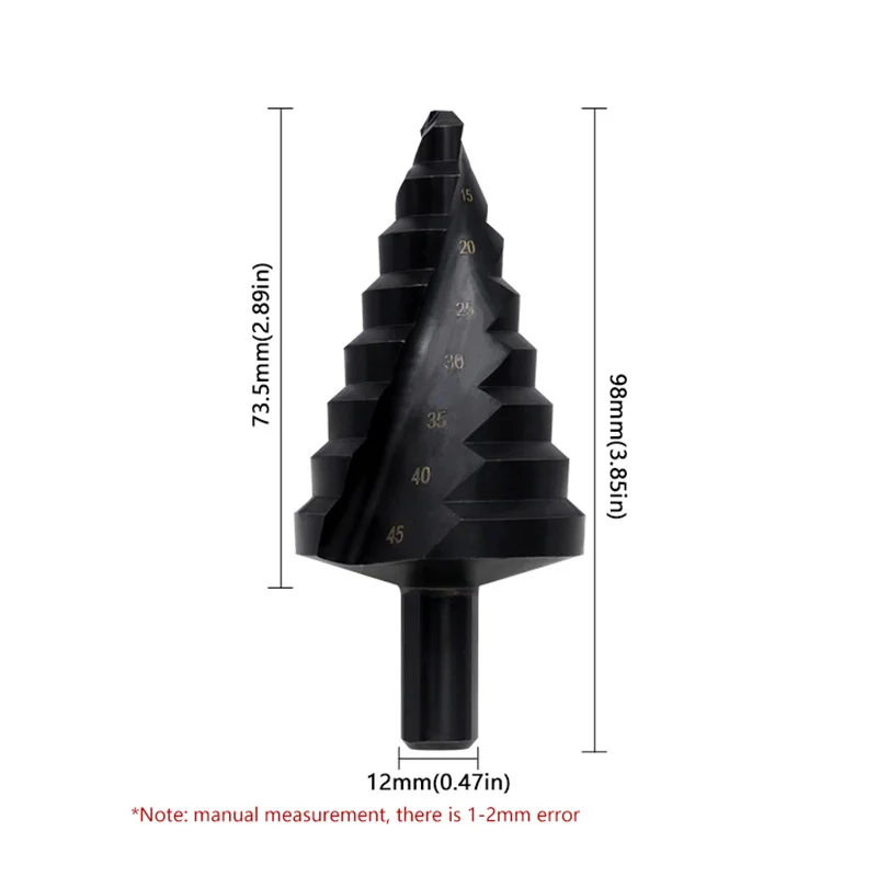 4241 Triangular Handle Nitriding Spiral Groove Step Drill 10-45MM/Step Drill/Pagoda Drill Hole Expanding Drill/High Speed Steel