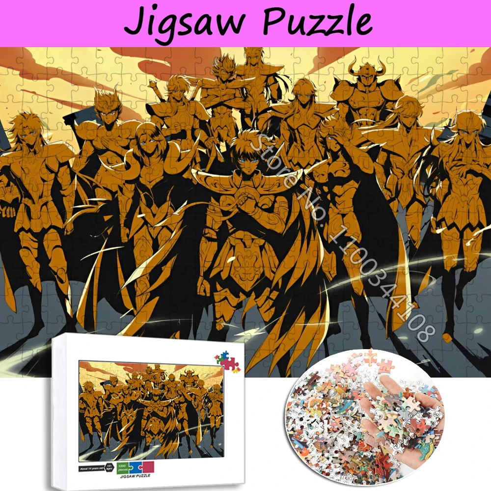 Classic Japanese Anime Saint Seiya Jigsaw Puzzle 300/500/1000 Pieces Paper Wooden Puzzles for Children Educational Toys Gifts