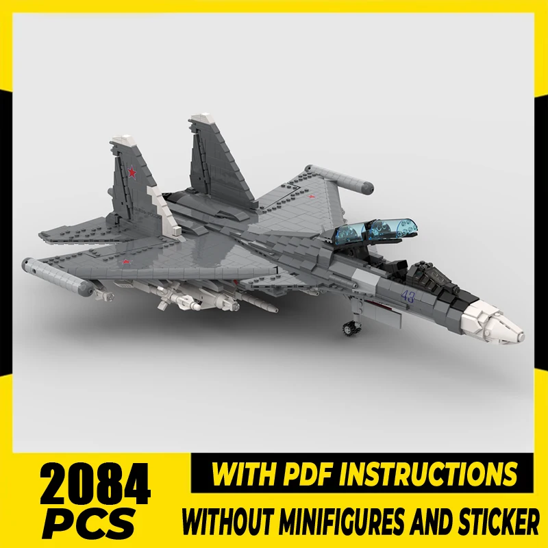 Moc Building Bricks Military Fighter Model 1:35 Scale  Su-30  Technology Modular Blocks Gifts Toys For Children DIY Set Assembly