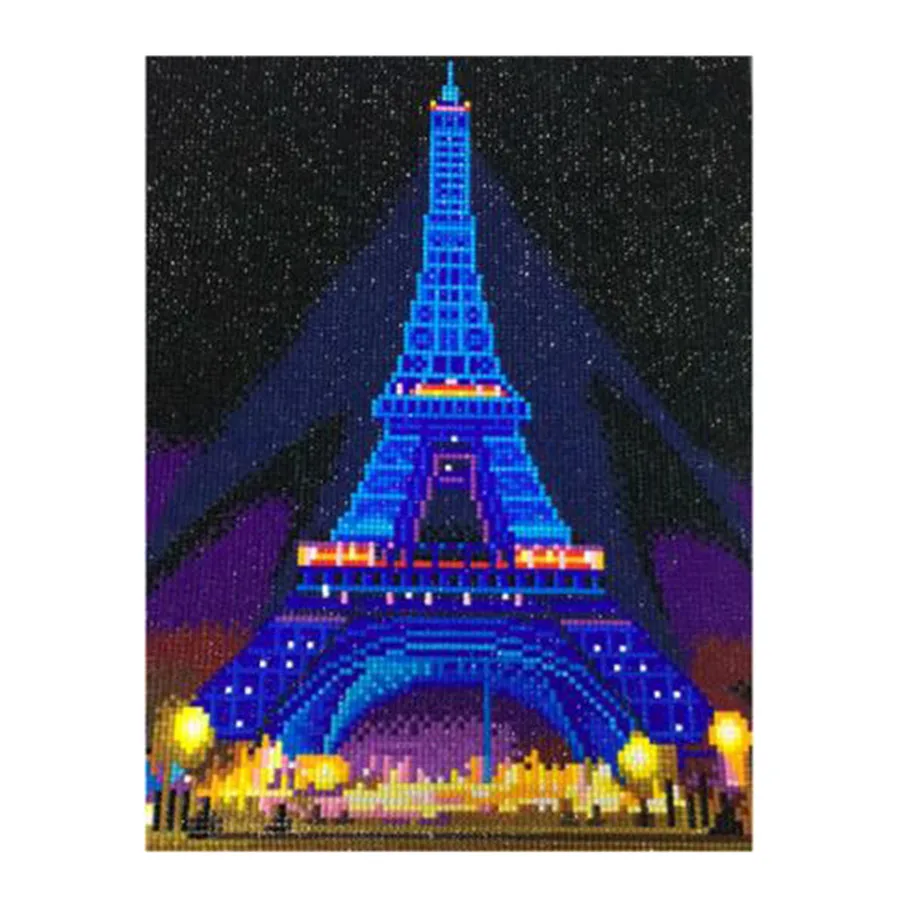 Diamond Painting New Product Handmade DIY Embroidery Eiffel Tower At Midnight in Paris Square round Diamond Decoration Gift