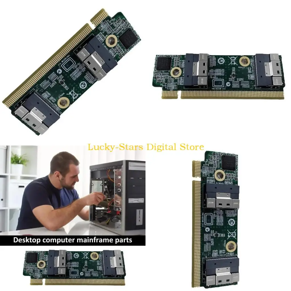 

T3EE SFF-8654 to PCIe x16 Adapters Extension Card PCIe Adapters for 1U Server