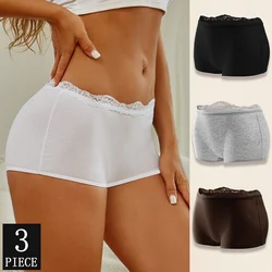 3Pcs Women's Panties Seamless Cotton Boxers Satin Underwear Female Lovely Briefs Cozy Lingerie Sports Intimate Underpants S-XXL