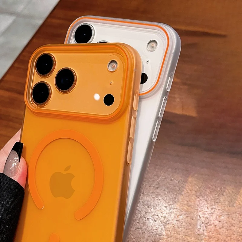 حافظة هاتف شفافة مغناطيسية غير لامعة لهاتف آيفون 12 13 14 15 Plus 16 17 Pro Max Air رفيعة للغاية مقاومة للصدمات غطاء كمبيوتر صلب