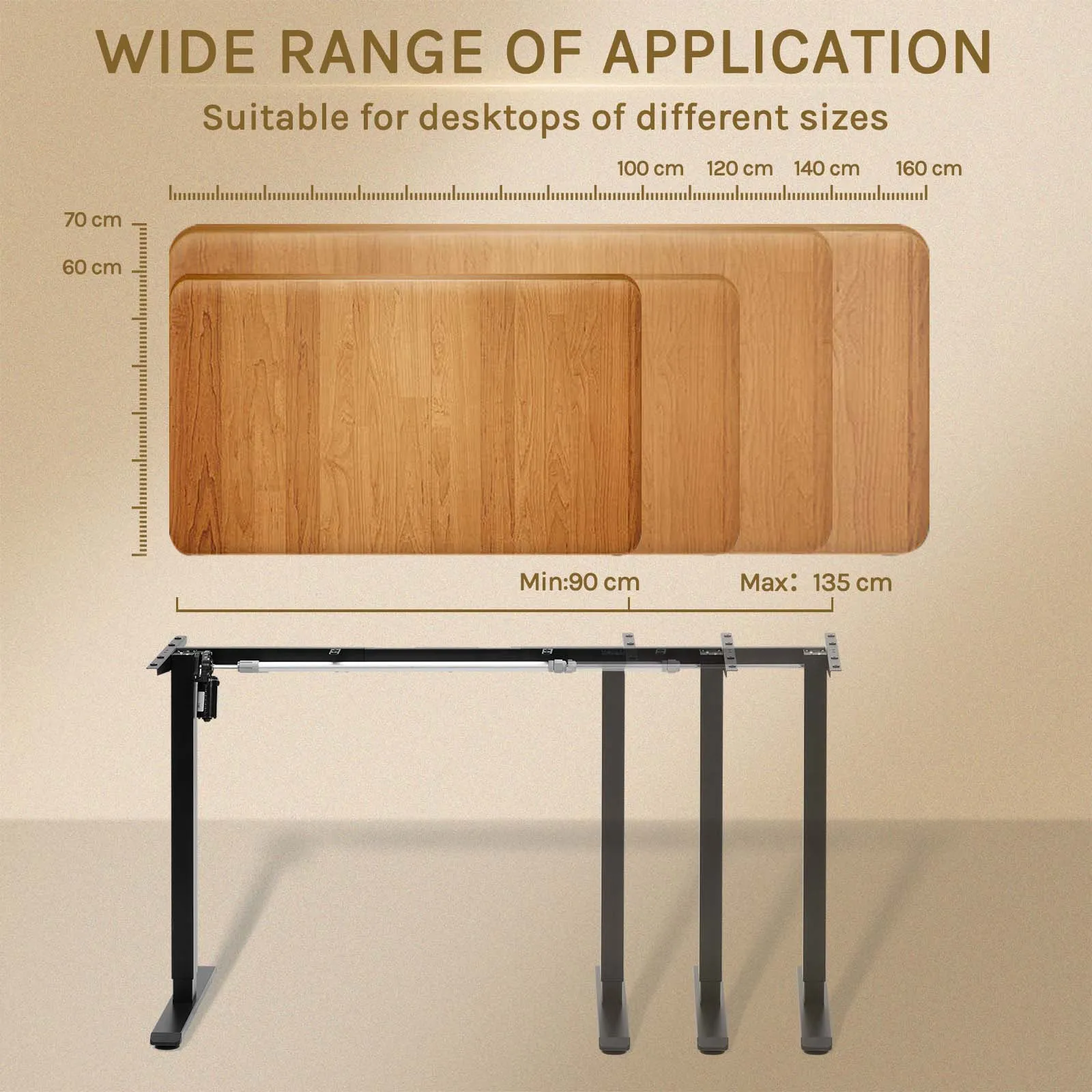 إطار مكتب رفع كهربائي قابل للتعديل بارتفاع WOLTU مع منفذ شحن USB للتحكم في الذاكرة للمكتب المنزلي #6