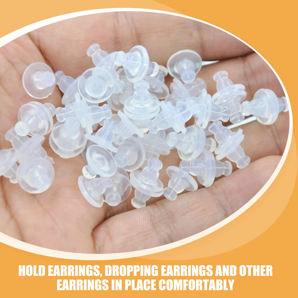 

50pcs Silicone Lifters Backs Replacement Anti-Slip Earring Stopper For Heavy Earrings Diy Jewelry Accessories