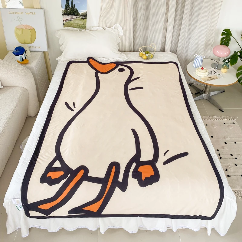 Cute Duck Summer Cool Quilt for Kids Boys Girls Cartoon Air Conditioning Quilts Irregular Creative Student Dormitory Thin Quilt