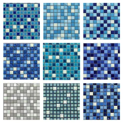 1pc Luminous Pool Mosaic Tiles Fluorescent Ceramic Mosaic Floor Wall Tiles for Swimming Pool Bathroom Porcelain Background Decor