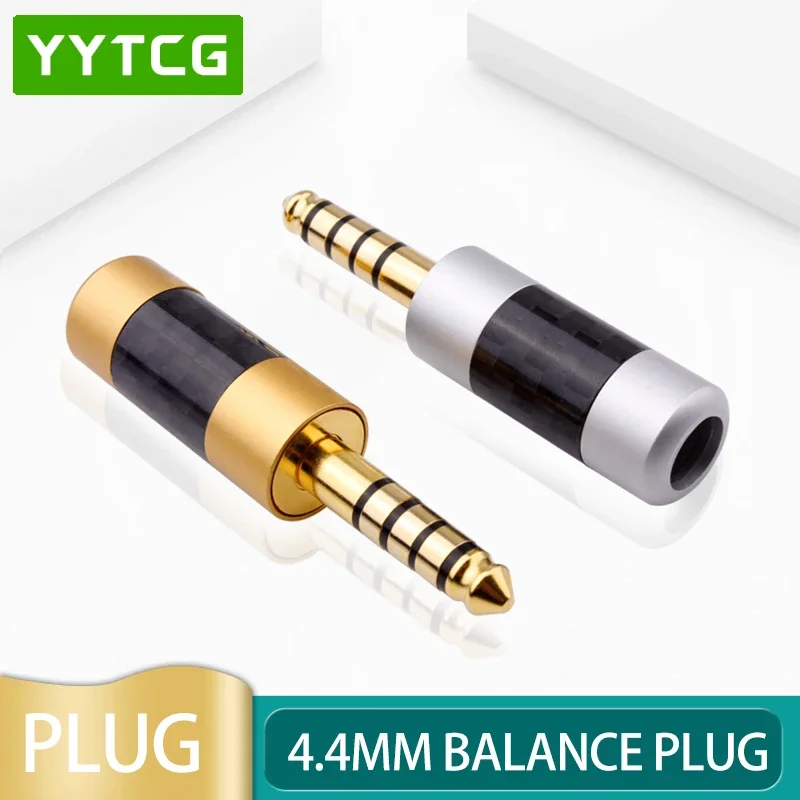 

YYTCG 4.4mm 5 Pole Earphone Plug Carbon Fiber HiFi Headphone Wire Connector Metal Adapter Audio Jack Balanced Wire Connector