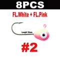 8PCS 2 White Pink