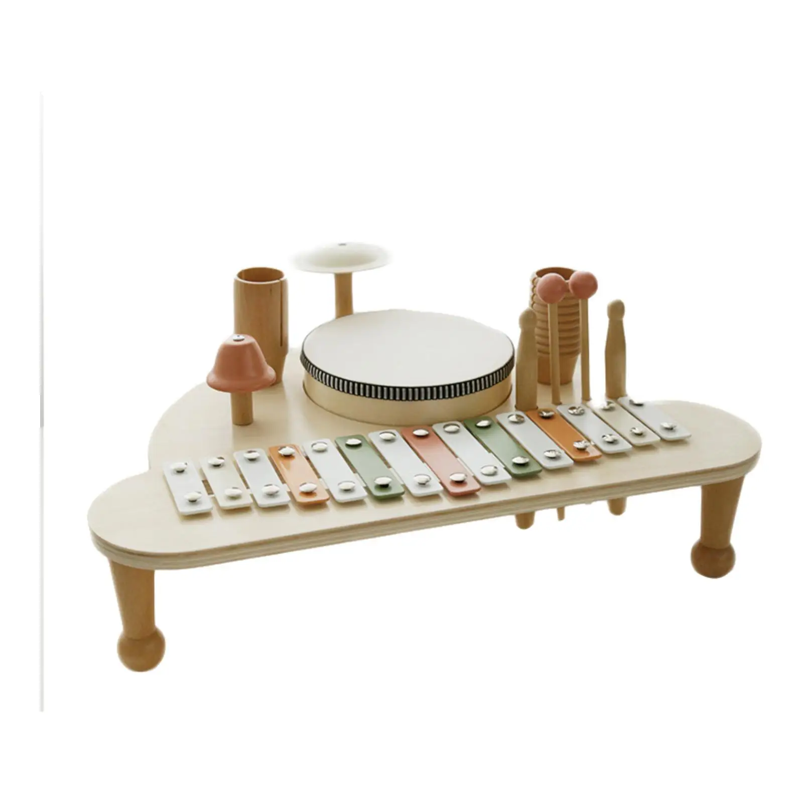 Montessori Xylophone Wood Sturdy Spaceship Music Station for Baby Boys Girls