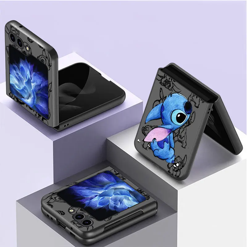 Disney stitch Case for Samsung Galaxy Z Flip 6 5G Z Flip 4 5G Z Flip 3 Z Flip5 ZFlip3 ZFlip5 Hard PC Shockproof Cover