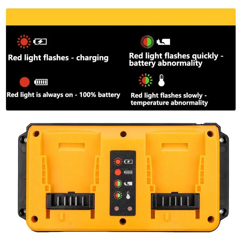 شاحن سريع مزدوج الشحن بطول 1.5 متر مع 4 أنواع من موصلات لأدوات Dewei الكهربائية المتوافقة مع بطارية ليثيوم 14.4-18 فولت