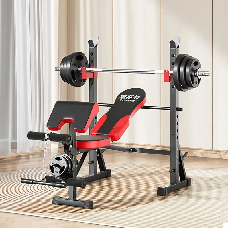 for Household Multifunctional Weightlifting Bench Press Rack Squat Rack Fitness Equipment Men's Barbell Set