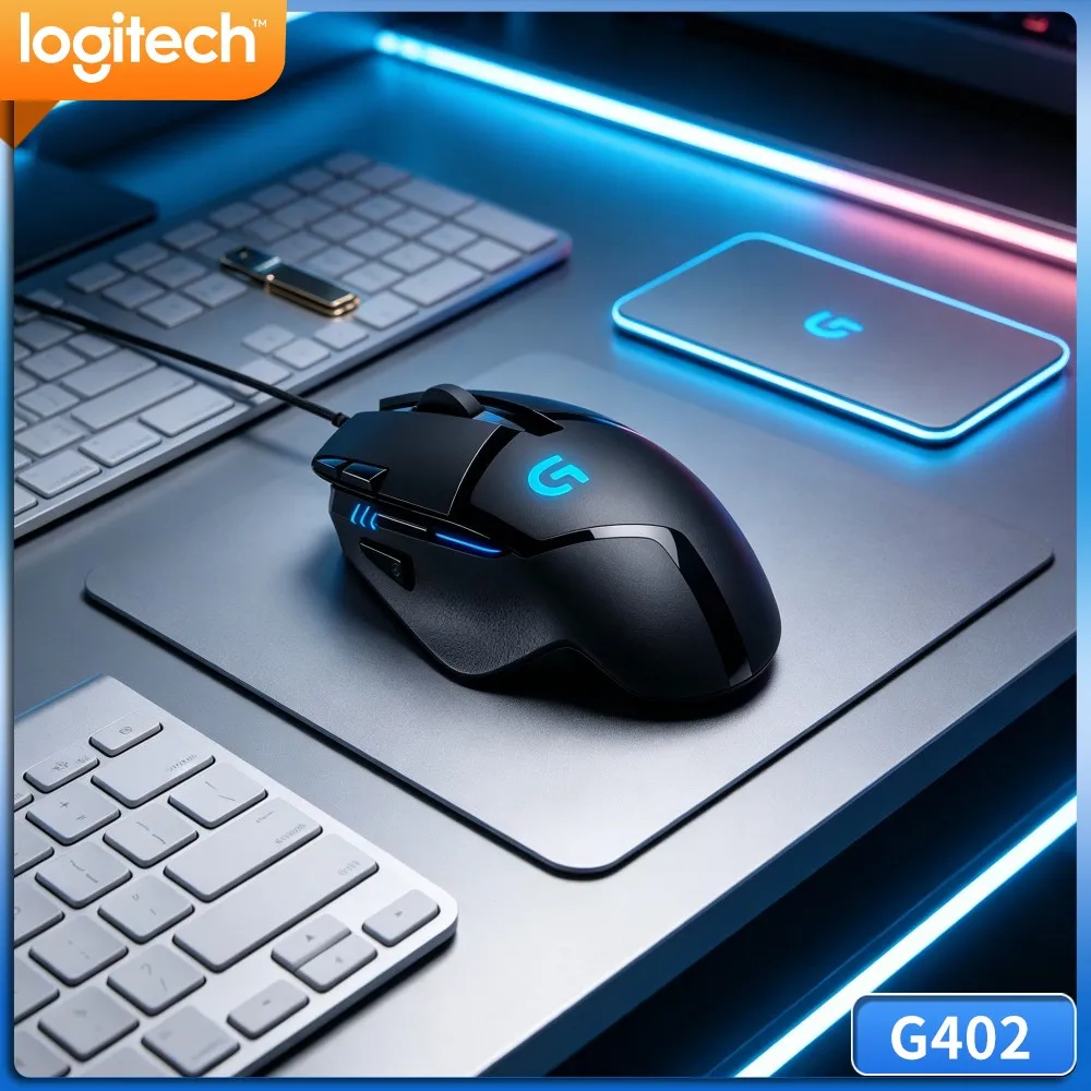 Logitech G402 Wired Gaming Mouse Fusion Engine Accelerated Sensor Tech Stable Signal For Home And Office Work